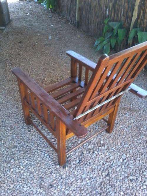 Burmese teak morris chair 1920's .  free delivery Jhb / Pta